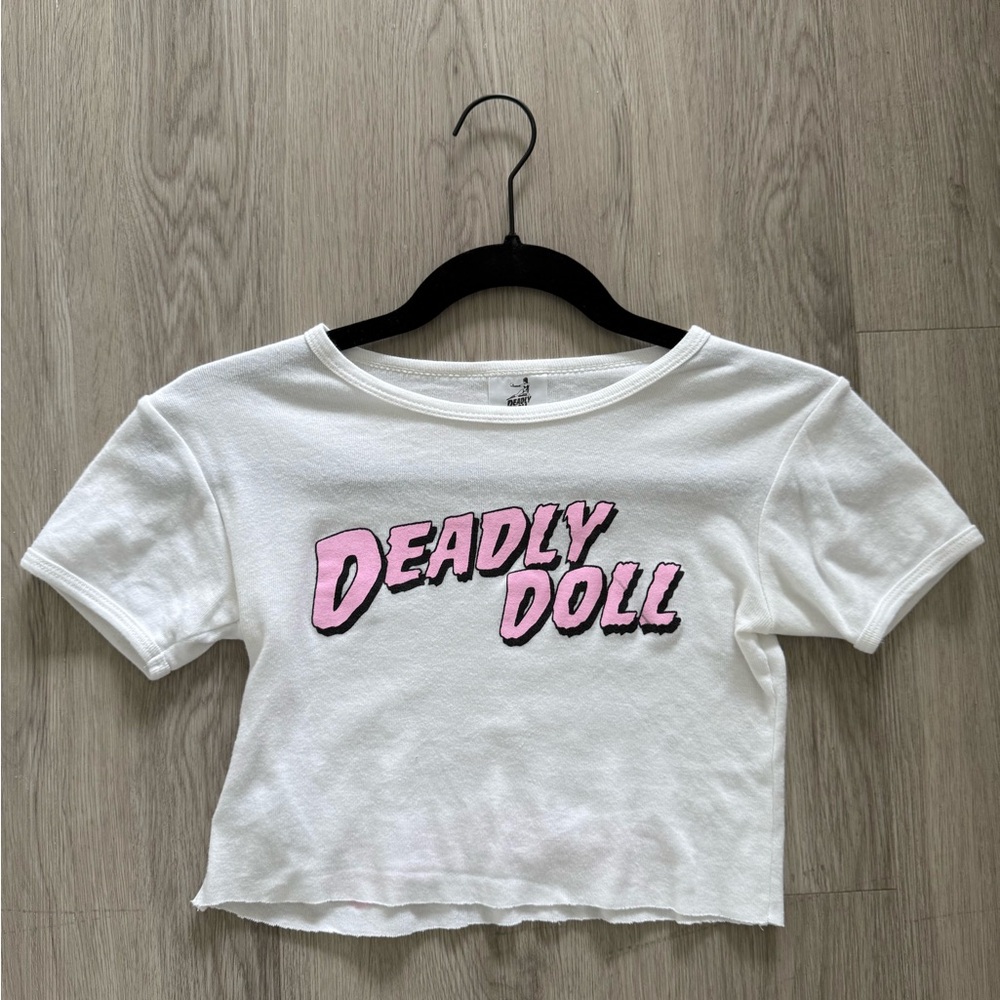 Chrome heart crop top